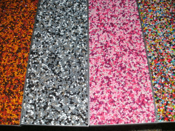 Steinteppich Dusche aus Farbquarz