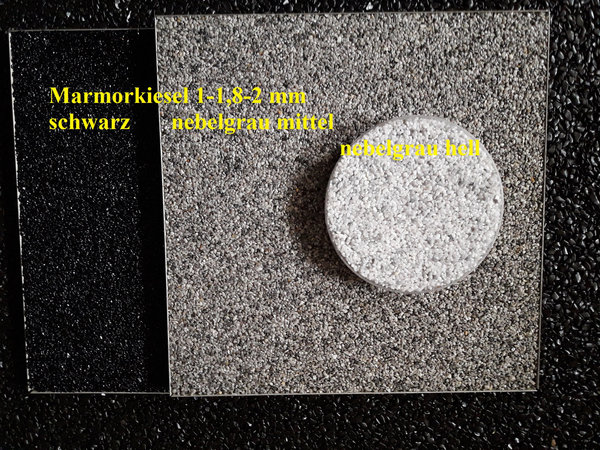 Steinteppich Marmorkiesel Farbmuster fein 1-1,8-2 mm